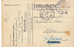 KRIEGSGEFANGENENLAGER MESCHEDE 1915 = NAAR L.GREUZE MONS         2 SCANS - Prisioneros