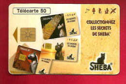 Télécarte Carte Téléphonique 50 Unités 1996 France Télécom Les Secrets De Sheba - Nourriture Pour Chat - Cat - Cats