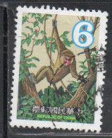 CHINA REPUBLIC CINA TAIWAN FORMOSA 1979 NEW YEAR 1980 MONKEY 6$ USED USATO OBLITERE' - Used Stamps