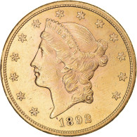 Monnaie, États-Unis, Liberty Head, $20, Double Eagle, 1892, U.S. Mint, San - 20$ - Double Eagles - 1877-1901: Coronet Head  (Testa Coronata)