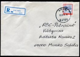 YUGOSLAVIA 1991 Registered Cover Franked With Revalued Postal Services 10 D Single Franking.. Michel 2429B - Covers & Documents