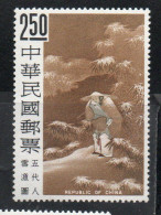 CHINA REPUBLIC CINA TAIWAN FORMOSA 1966 PAINTINGS FROM PALACE MUSEUM FISHING ON A SNOWY DAY FIVE DYNASTIES 2.50$ MNH - Nuevos