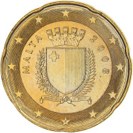 Malte, 20 Euro Cent, 2008, Paris, Gold-plated Coin, SPL, Laiton, KM:129 - Malta