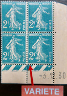 R1118(2)/141 - 1930 - SEMEUSE CAMEE - N°239 (x3t) + 239a (x1t) BLOC NEUF** CdF + CD - VARIETE >>> Sans Signature ROTY - Unused Stamps