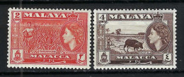 MALAISIE Malacca Ca,1953: Lot De Neufs** - Malacca