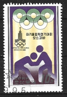 DPR KOREA. Timbre Oblitéré De 1979. Lutte Aux J.O. De Moscou. - Wrestling