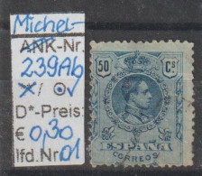 1917 - SPANIEN - FM/DM "König Alfons XIII Im Medaillon" 50 C Dkl'blau - O Gestempelt - S.Scan (239Abo 01-02 Esp) - Usados