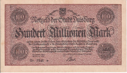 BILLETE DE ALEMANIA DE 100000000 MARK DEL AÑO 1923 (BANKNOTE) RARO - 100 Millionen Mark