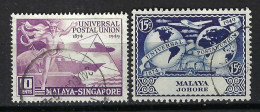 MALAISIE Johore Et Singapour Ca,1949: Lot D'obl. - Johore