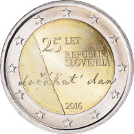 Slovénie, 2 Euro, 25ème Anniversaire De L'Indépendance, 2016, SPL - Slowenien