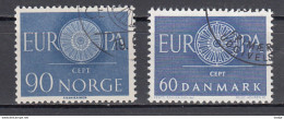 Noorwegen Denemarken. Europa Cept 1960 Gestempeld - 1960