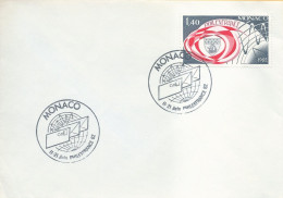 Lettre Monaco Avec Timbre N°1328 Et Cachet Commémoratif Philexfrance 82 - Postmarks