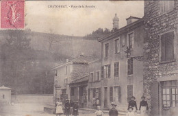 Cpa - 38 - Chatonnay -animée- Place De La Bascule -edi A.B & Co - Châtonnay