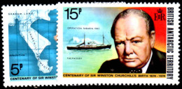 British Antarctic Territory 1974 Birth Centenary Of Sir Winston Churchill Unmounted Mint. - Ongebruikt