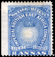 British East Africa 1890-95 8a Blue Lightly Mounted Mint. - Africa Orientale Britannica