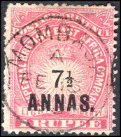 British East Africa 1894 7½a On 1r Carmine Fine Used. - British East Africa