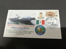 5-7-2023 (1 S 22) Royal Australian Navy Warship - HMAS Sydney FFG 03 (Mexico Stamp) - Otros & Sin Clasificación