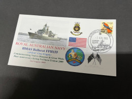 5-7-2023 (1 S 22) Royal Australian Navy Warship - HMAS Ballarat FFH 155 (USA Stamp) - Altri & Non Classificati