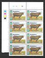 ZIMBABWE...." 1997.."....CATTLE.....45c X TRAFFIC LIGHT  BLOCK OF 8......SG938.....MNH... - Vaches