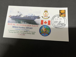 5-7-2023 (1 S 22) Royal Australian Navy Warship - HMAS Sydney FFG 03 (Canada Stamp) - Otros & Sin Clasificación