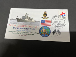 5-7-2023 (1 S 22) Royal Australian Navy Warship - HMAS Ballarat FFH 155 (USA Stamp) - Andere & Zonder Classificatie