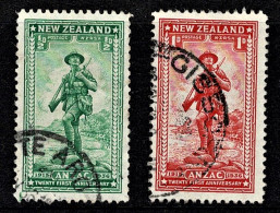 New Zealand 1936 Charity ANZAC Anniversary Gallipoli  Set Of 2 Used - Usati