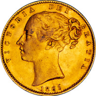Royaume-Uni Souverain Victoria Buste Jeune Et Armoiries 1865 N°24 - 1 Sovereign