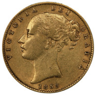 Monnaie Gradée PCGS XF45 Souverain Victoria Buste Jeune Et Armoiries 1859 - 1 Sovereign