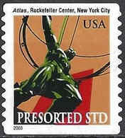 United States 2003 -  Mi 3474 BG - YT Po 69a ( Atlas Statue, Rockfeller Center, New York City ) Perf. 11 - Préoblitérés