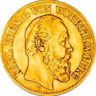 Wurtemberg - 10 Mark Charles 1er 1872 Stuttgart - 5, 10 & 20 Mark Or