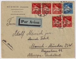 ALGÉRIE - 1933 - 5xYv.79A & Yv.80A Mosquée De La Pêcherie Sur LSC Avion De MOSTAGANEM Pour L'Allemagne - TB - Covers & Documents