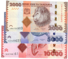 SET Tanzania 2000, 5000 & 10000 Shillings 2011 (2020) UNC - Tanzania