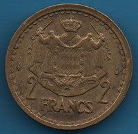 MONACO 2 FRANCS 1945 KM# 121a LOUIS II PRINCE DE MONACO - 1922-1949 Louis II