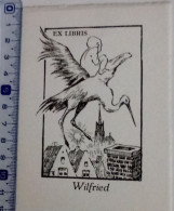 Ex-libris Felix Eyskens. Cigogne Bébé. Exlibris Felix Eyskens. Stork Baby - Bookplates