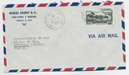 SAINT PIERRE ET MIQUELON 15FR SEUL LETTRE AVION SAINT PIERRE ET MIQUELON 27.2.1956 - Storia Postale