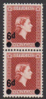 1959. New Zealand. OFFICIAL - Elizabeth 6 D On 1½ D In Never Hinged Pair.  (MICHEL DIENST 87) - JF534555 - Service