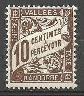 ANDORRE TAXE N° 18 NEUF** LUXE SANS CHARNIERE / Hingeless - Unused Stamps