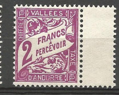 ANDORRE TAXE N° 19 NEUF** LUXE SANS CHARNIERE / Hingeless - Unused Stamps