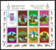 DPR KOREA. Feuillet Oblitéré De 1978. Equitation Aux J.O. De Moscou. - Jumping