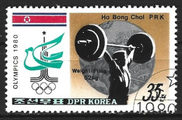 DPR KOREA. Timbre Oblitéré De 1980. Haltérophilie Aux J.O. De Moscou. - Weightlifting