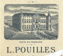 1890  SUPERBE ENTETE VIN VINS  DE NARBONNE Domaine D L.Pouilles Propriétaire Négociant MANDAT FISCAL Pour Toulouse Cassé - 1800 – 1899