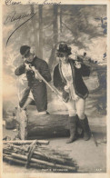 Partie De Chasse * Carte Photo * Homme Femme Chasseur Bois Forêt - Hunting