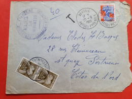 Taxes De St Quay Portrieux Sur Enveloppe De La Mairie De Biriatou En 1960 - Réf 1292 - 1960-.... Storia Postale