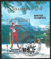 DPR KOREA. BF Oblitéré De 1984. Biathlon Aux J.O. De Sarajevo. - Invierno 1984: Sarajevo