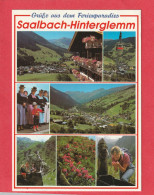 CPM. GRÜßE AUS DEM FERIENPARADIES . SAALBACH-HINTERGLEMM .  CARTE ECRITE AU VERSO - Saalbach