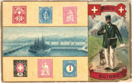 CPA Carte Postale Suisse Poste Suisse Timbres Et Facteur  Début 1900 VM68971ok - Poste & Facteurs