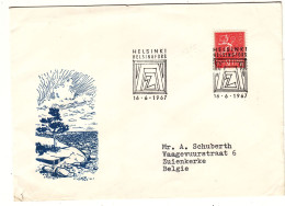 Finlande - Lettre De 1967 - Oblit Helsinki - Exp Vers Zuienkerke - - Storia Postale