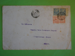 BV4 NOUVELLE CALEDONIE  BELLE  LETTRE RARE  1913  NOUMEA A SYDNEY AUSTRALIA+PAIRES BORD DE FEUILLE ++AFF.INTERESSANT+ - Lettres & Documents