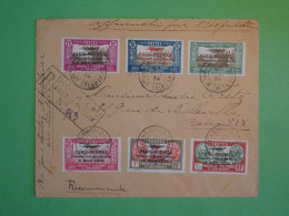 BV4 NOUVELLE CALEDONIE  BELLE  LETTRE RECO 1934   HOUALIOU A PARIS FRANCE  PA N°  26 27 SURCHARGES ROUGES+AFF. PLAISANT+ - Covers & Documents