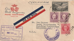 Cuba Registered Cover Mailed Front Only - Brieven En Documenten